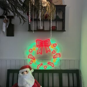 Christmas wreath led neon sign holiday decor