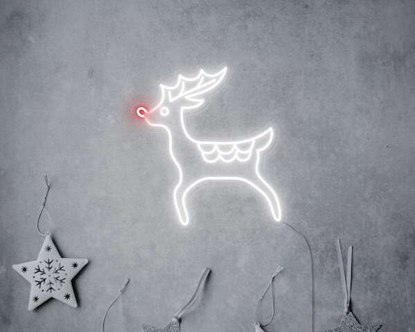 Reindeer christmas holiday vibe neon sign