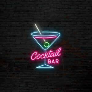 cocktail business lighting bar neon sign