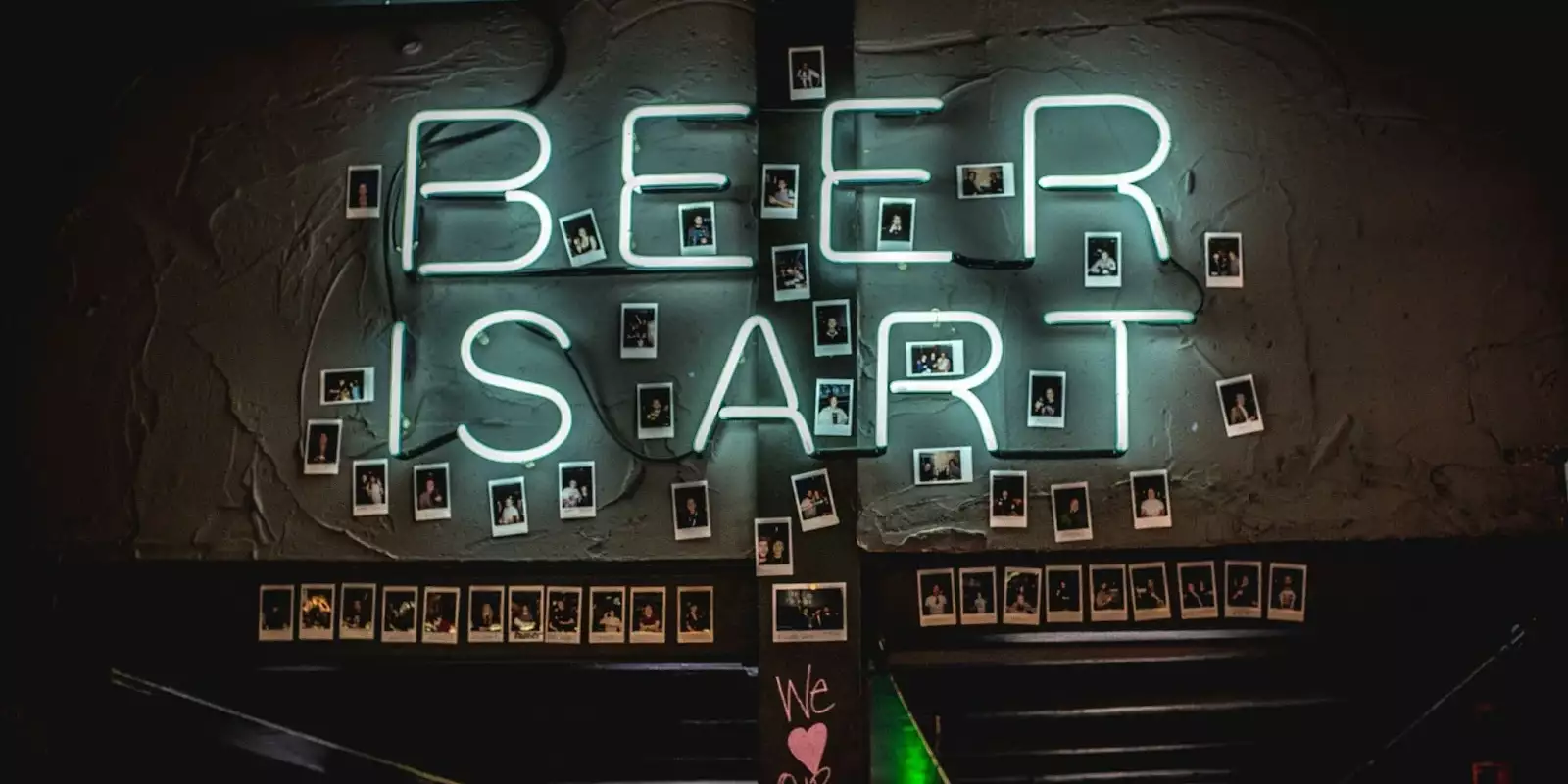 beer is art white glass neon sign bar decor