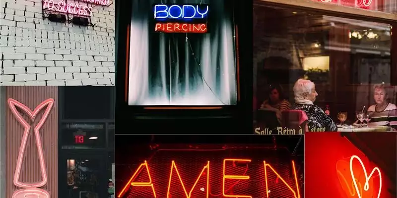 glass neon sign for business