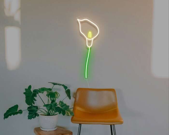 Calla Lily easter neon sign