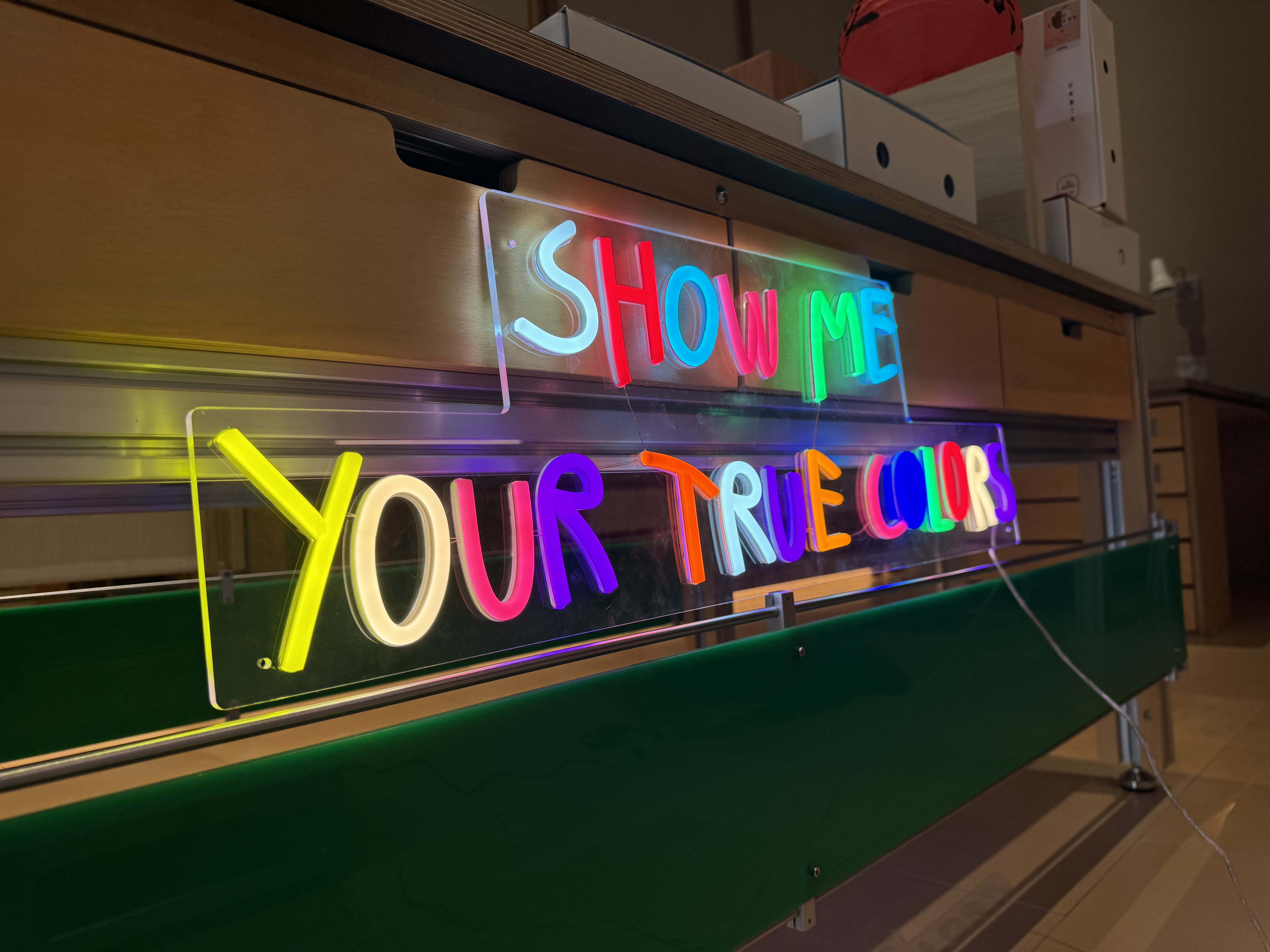 show me your true color multicolor led neon sign
