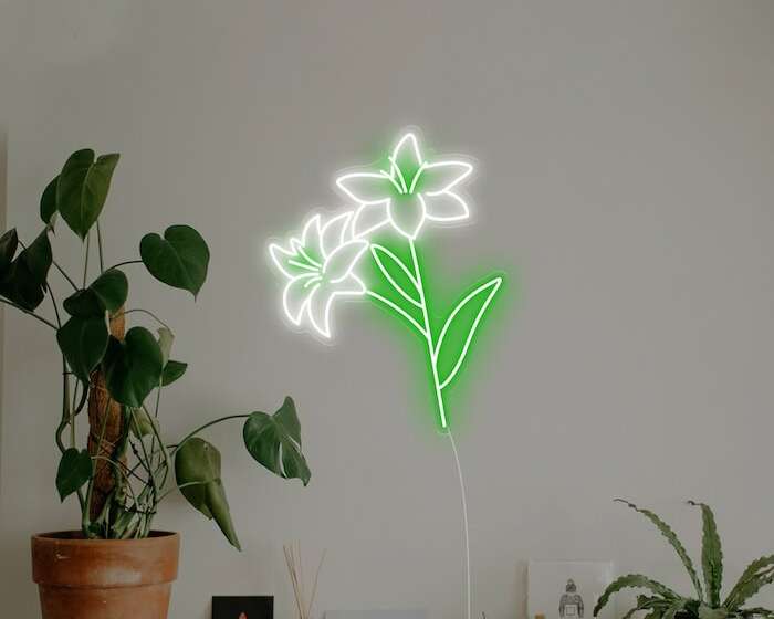 easter lily room decor neon sign