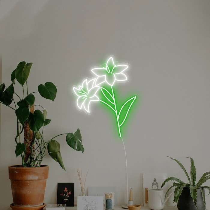 easter lily room decor neon sign