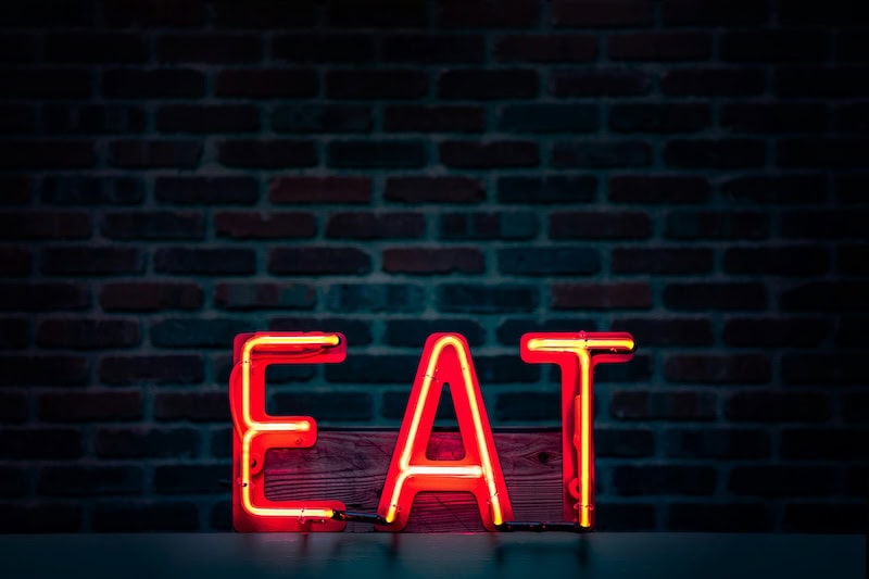 EAT diner neon sign aesthetic neon signs