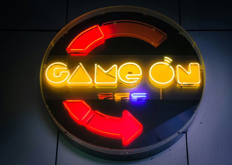 game on glass neon sign