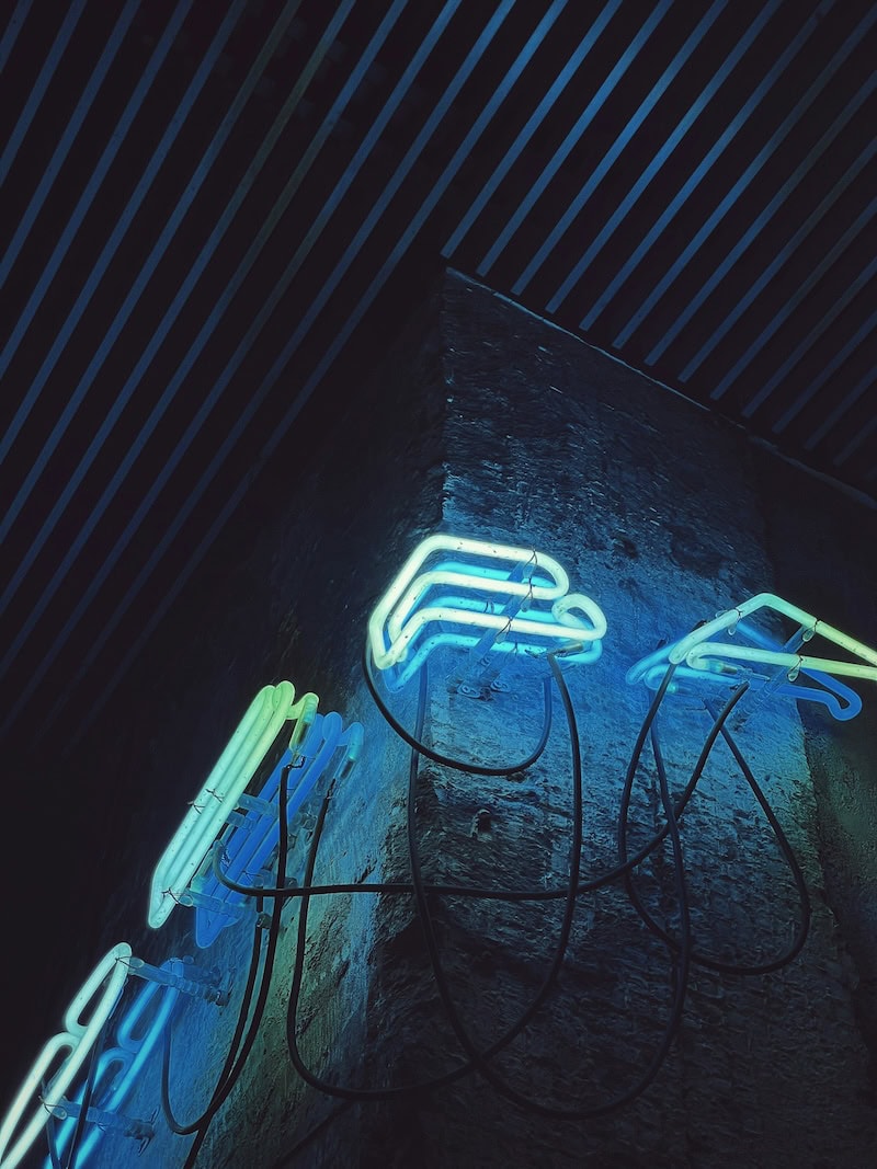 gamers ice blue neon sign