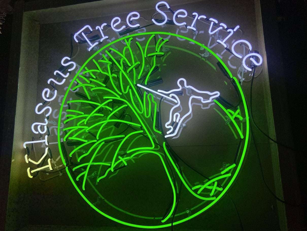 large size custom glass neon sign