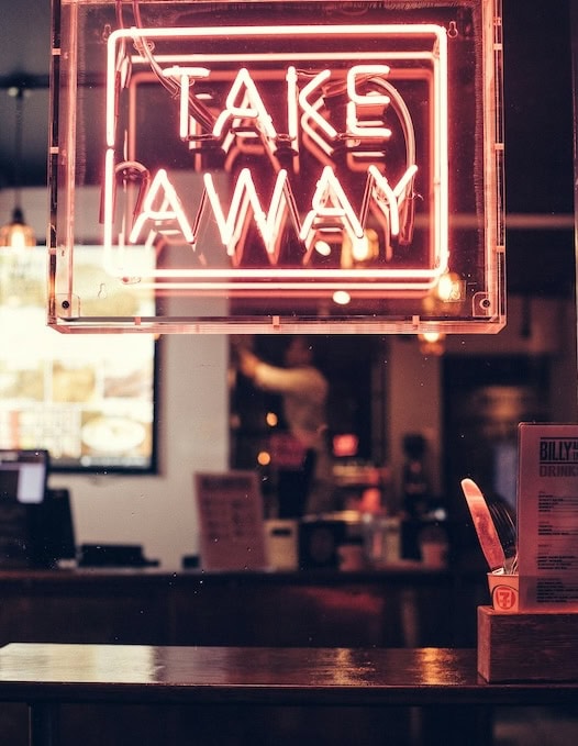 take away red diner neon sign