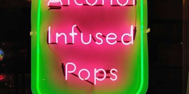 alcohol infused pops bar decor glass neon sign