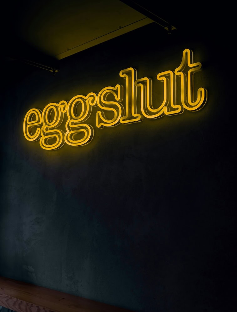 eggslut custom business logo neon sign