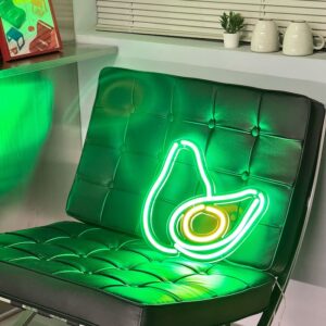 avacado green and yellow neon sign aesthetic