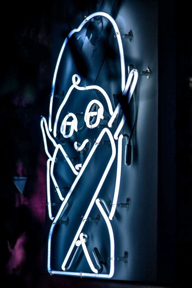 custom glass neon sign business logo