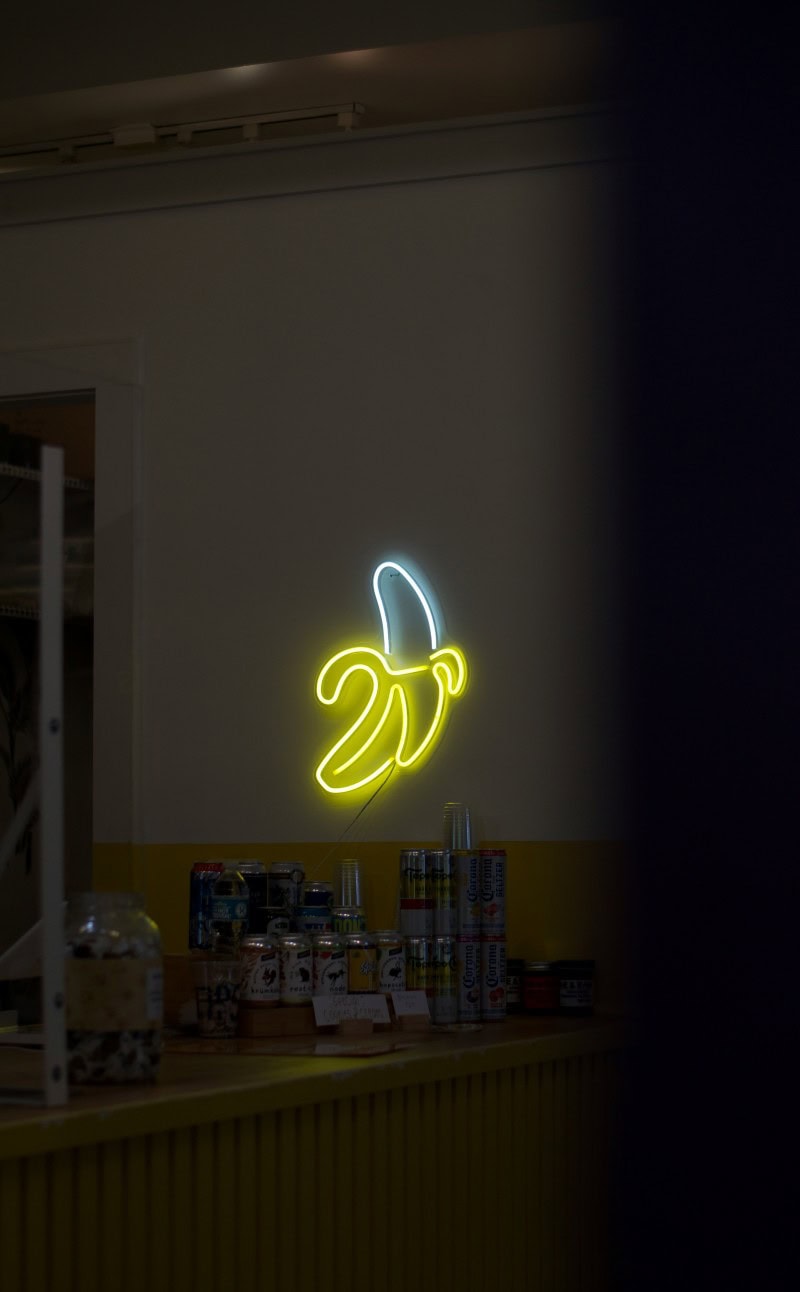 fruit banana yellow kitchen neon sign