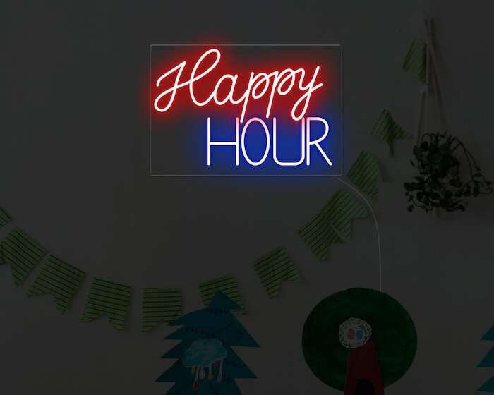 happy hour red and blue party decor