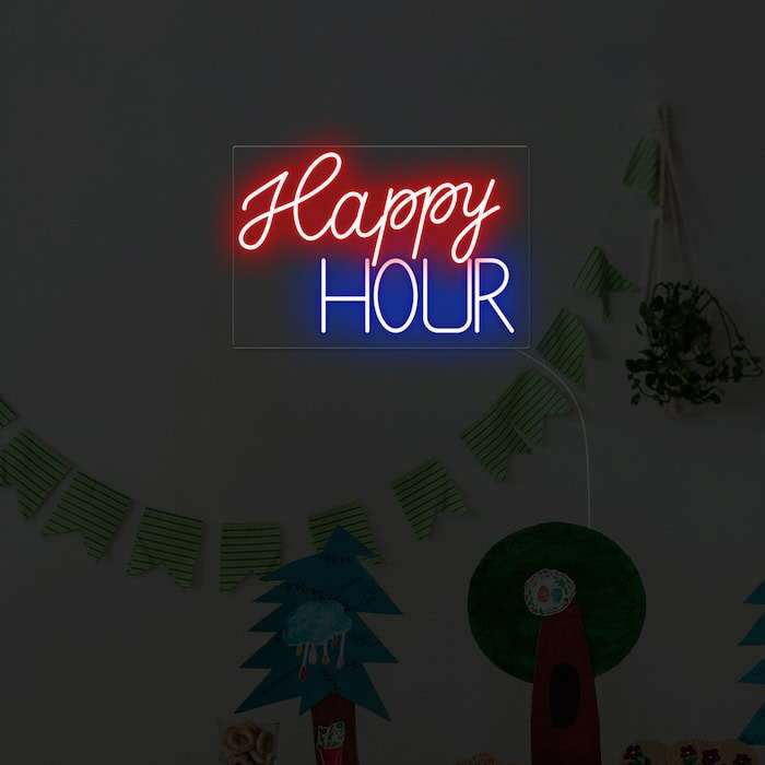 happy hour red and blue party decor