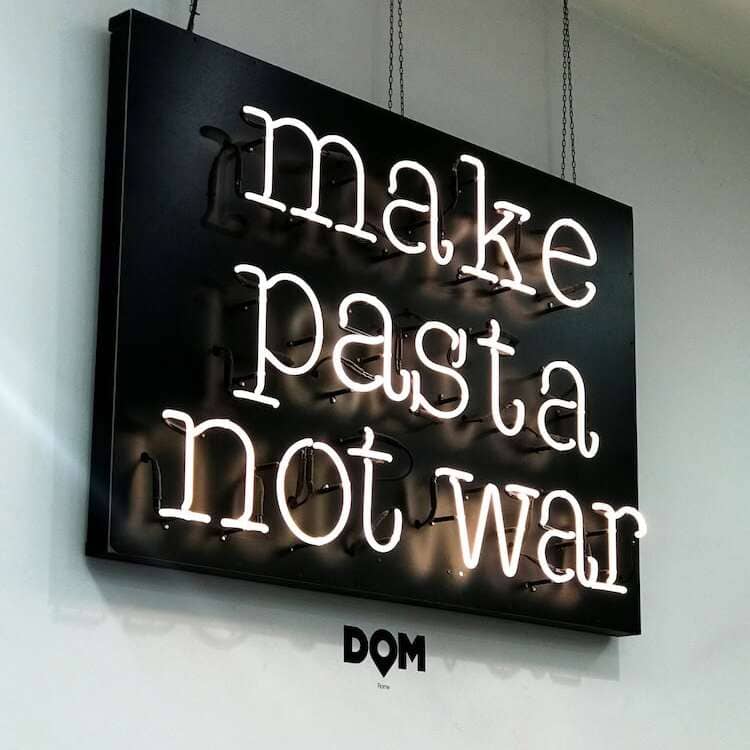 make pasta not war restaurant decor business neon sign
