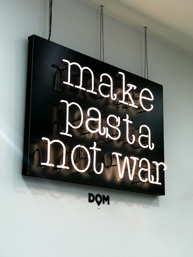 make pasta not war restaurant decor business neon sign