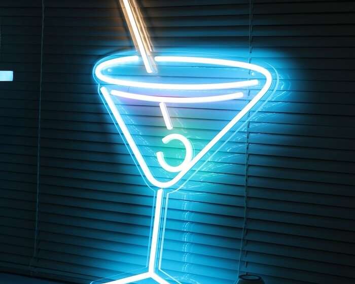 martini glass home bar business neon sign light