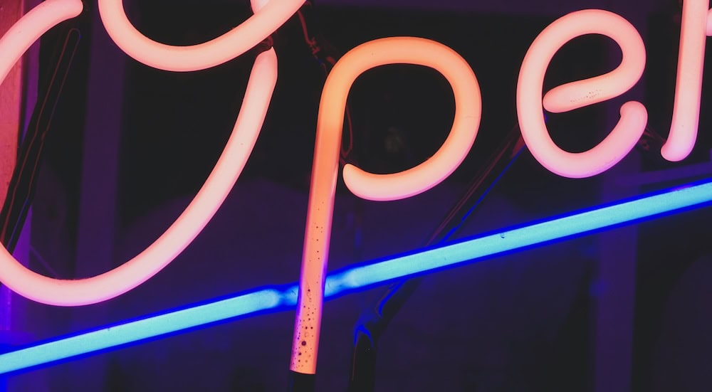 open business neon sign