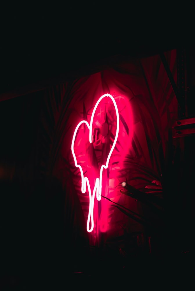 pink heart home decor neon sign