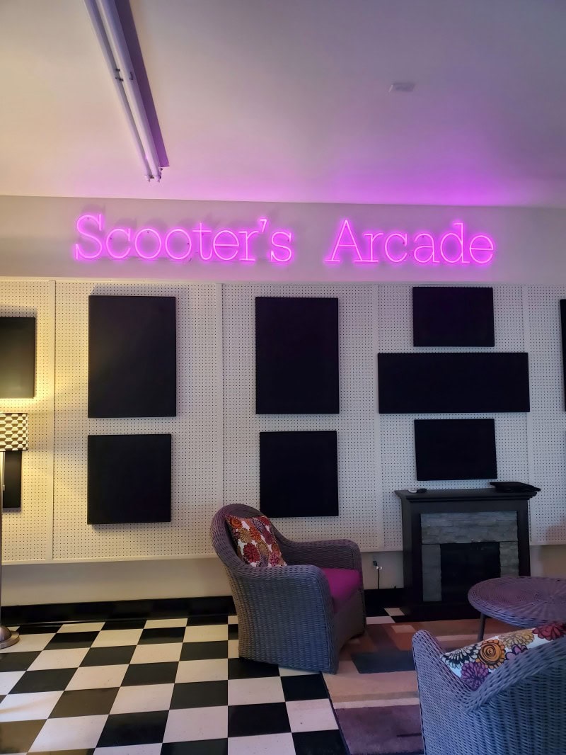 pink large neon sign for business salons
