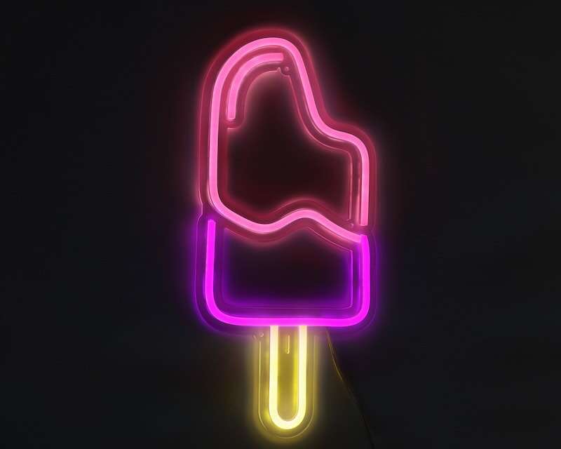 popsicle cute pink neon sign