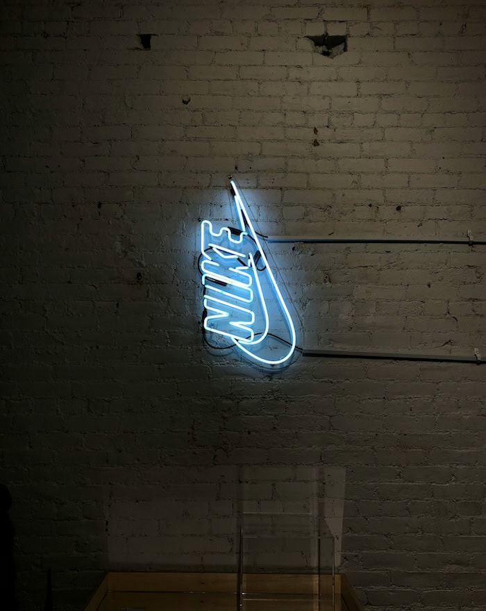 business logo neon sign white neon