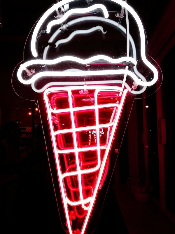ice cream business logo neon sign
