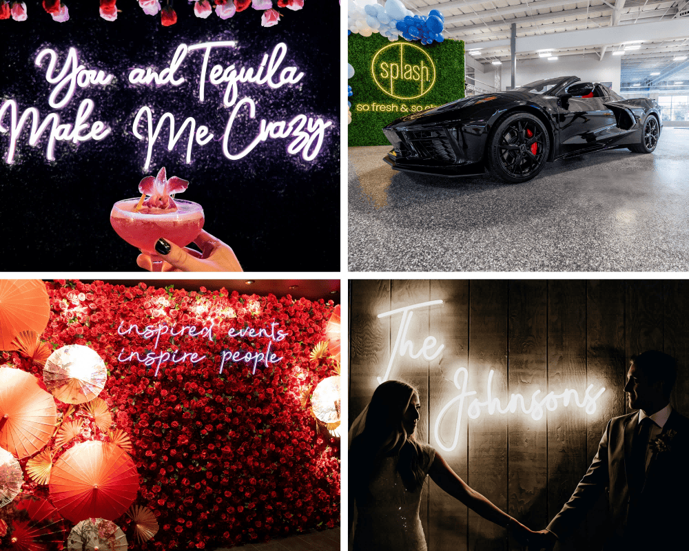 neon signs for different parties