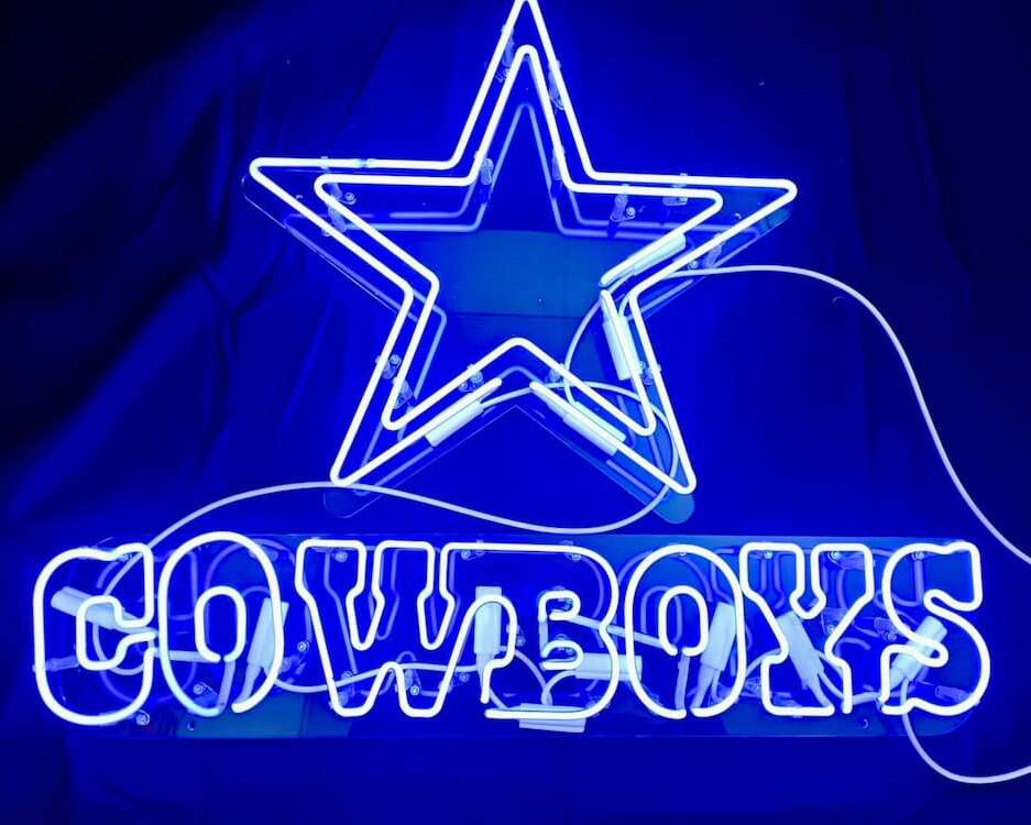 Dallas Cowboys Glass Neon Sign blue neon
