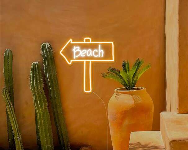 beach neon light summer vibe