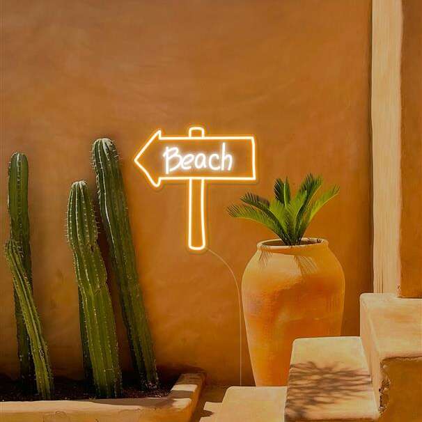 beach neon light summer vibe