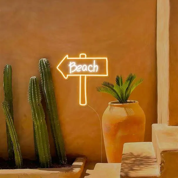 beach neon light summer vibe