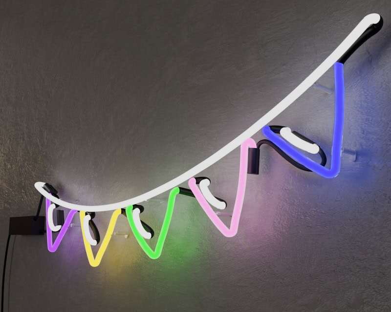 colorful flags glass neon sign wall decor