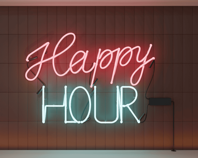 happy hour glass neon sign bar sign