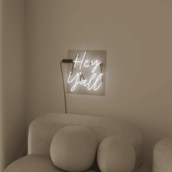 Hey Y'all Glass Neon Sign | Echo Neon