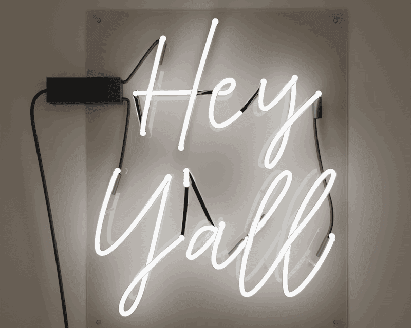 hey yall glass neon sign white neon wall decor