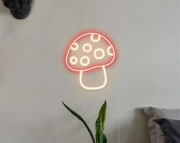 mushroom neon light home decor