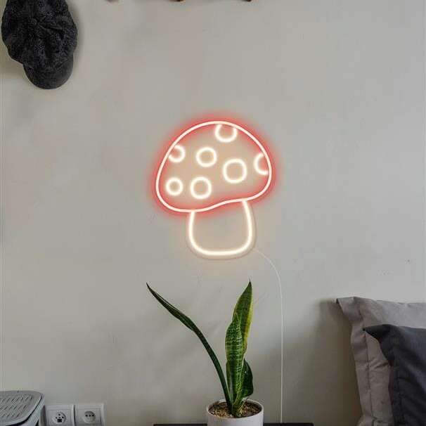 mushroom neon light home decor