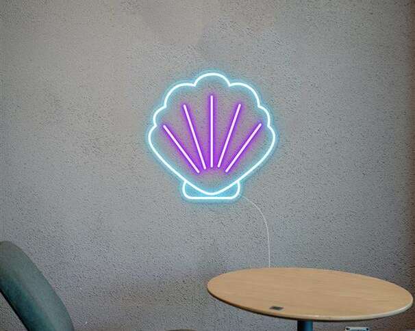seashell neon light summer party