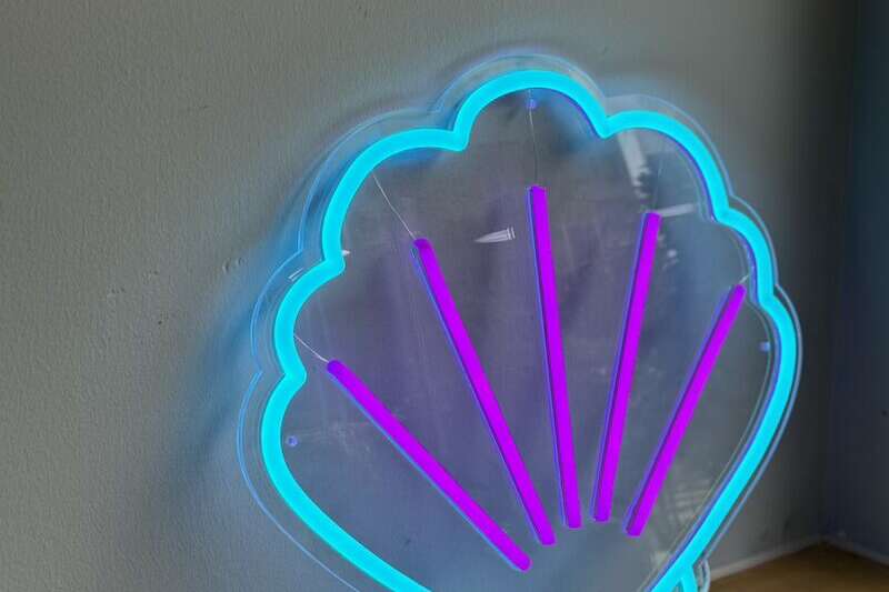 seashell purple and ice blue neon light home decor