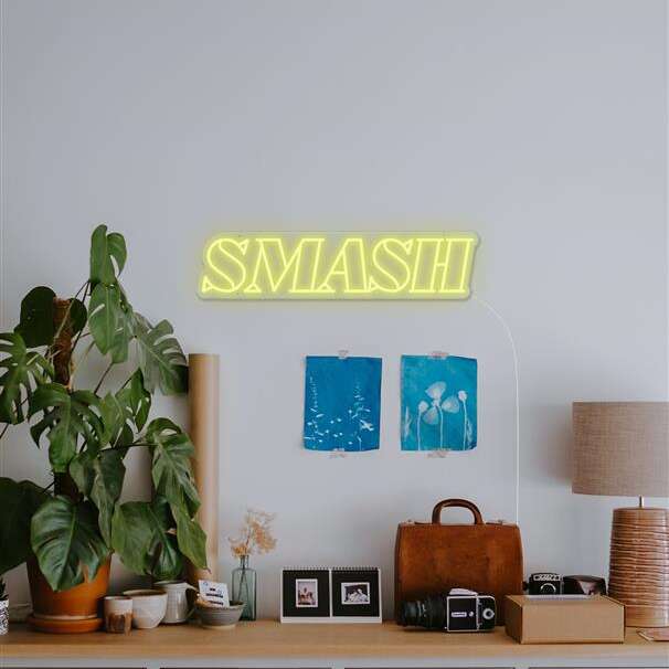 smash neon sign home decor