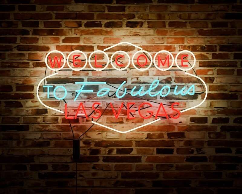 welcome to fabulous las vegas glass neon sign