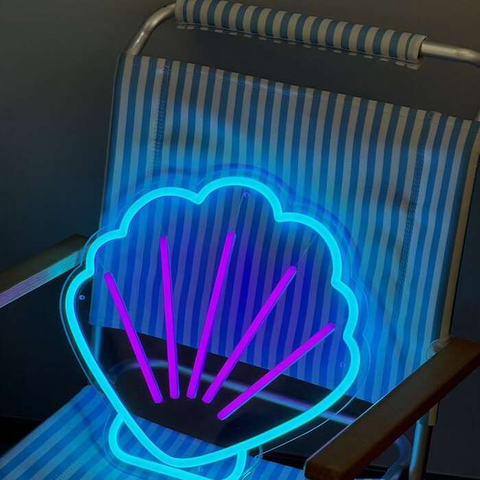 seashell summer party decor neon sign