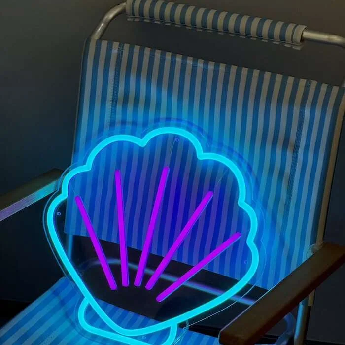 seashell summer party decor neon sign