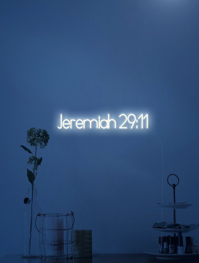 Bible verse neon signs Jeremiah white neon home decor