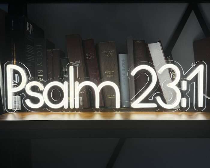 Bible verse neon signs paslm white neon sign
