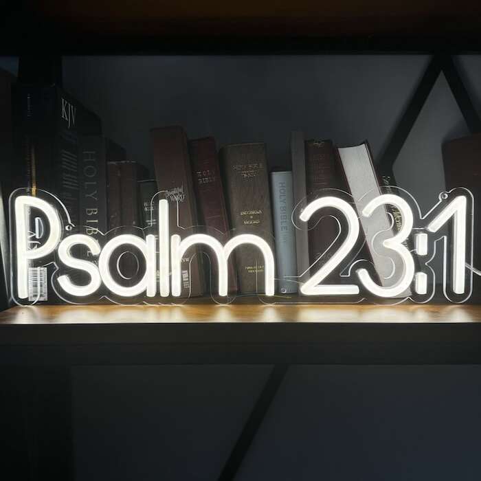 Bible verse neon signs paslm white neon sign